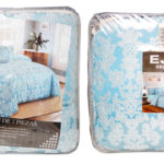Edredón Queen size color azul DIANA-7Q-BLUE