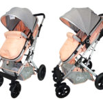 Carriola color gris y rosa para bebe JL-24320A+G